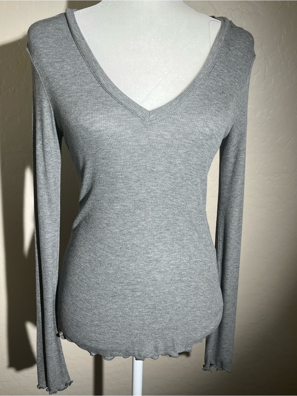 Gray V-Neck T-Shirt Size Small